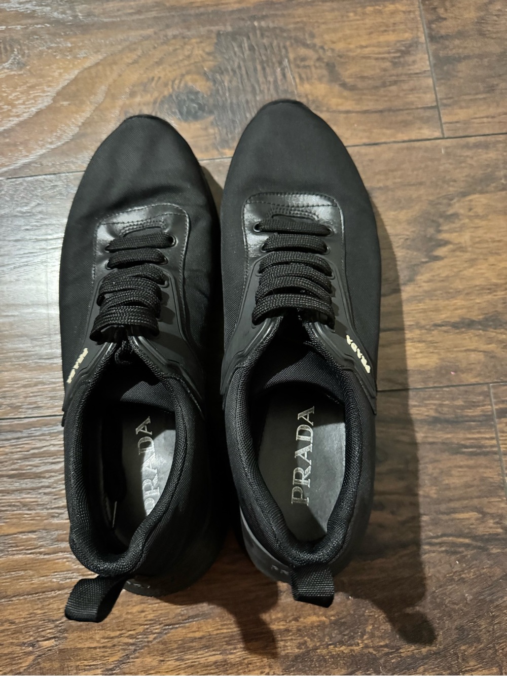 Prada Black Low-Top Lace-Up Sneakers